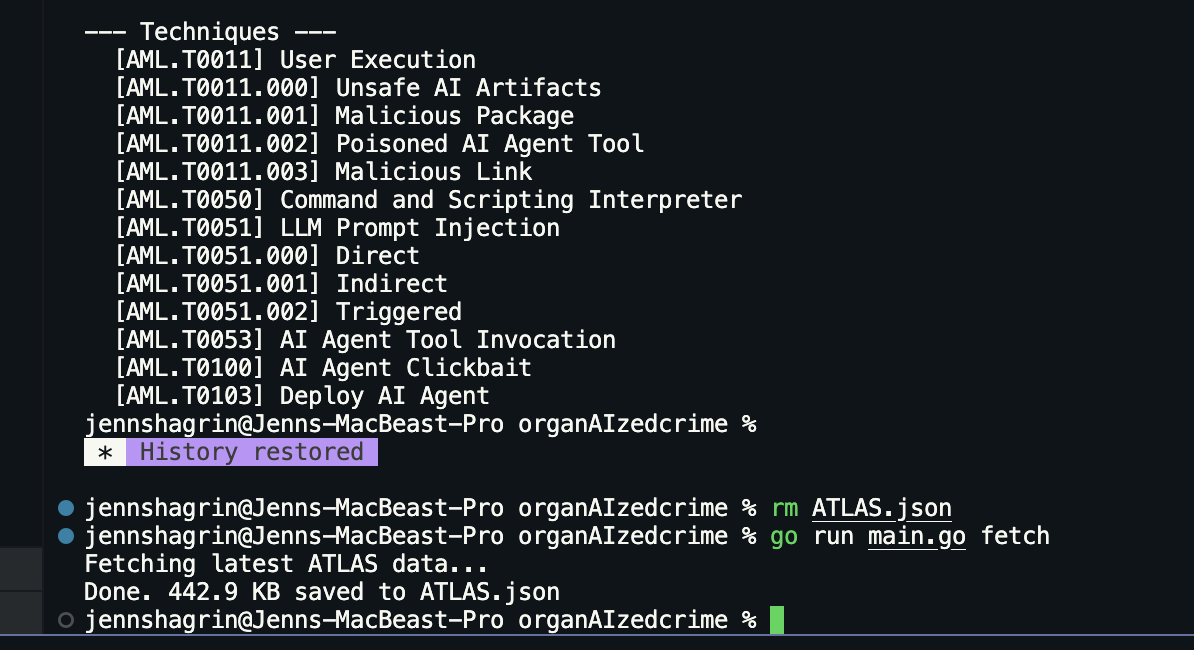 atlas fetch pulling 442.9 KB of live ATLAS data from GitHub